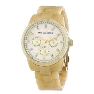 Women’s Michael Kors blonde tortoise watch